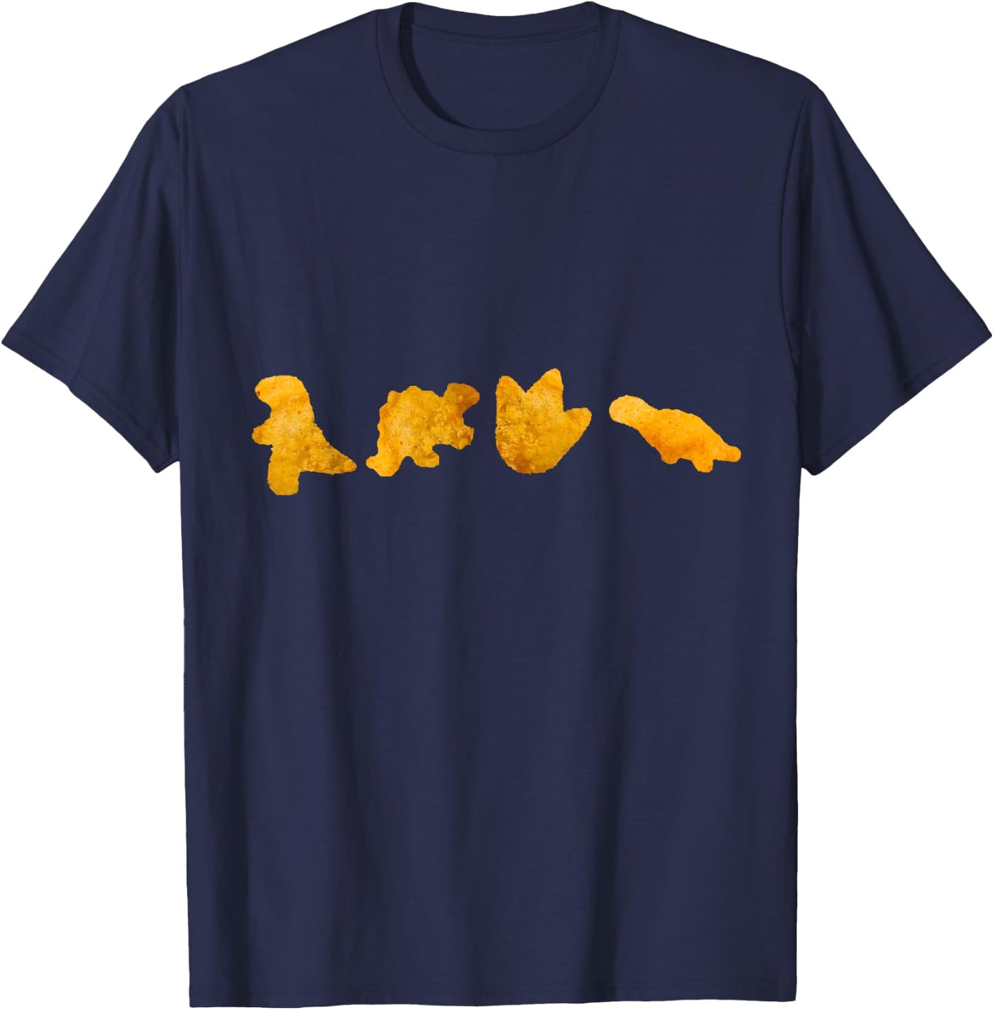 Random Galaxy Dinosaur Chicken Nuggets T-Rex Stegosaurus Dino Funny T-Shirt - T-Shirt | Navy