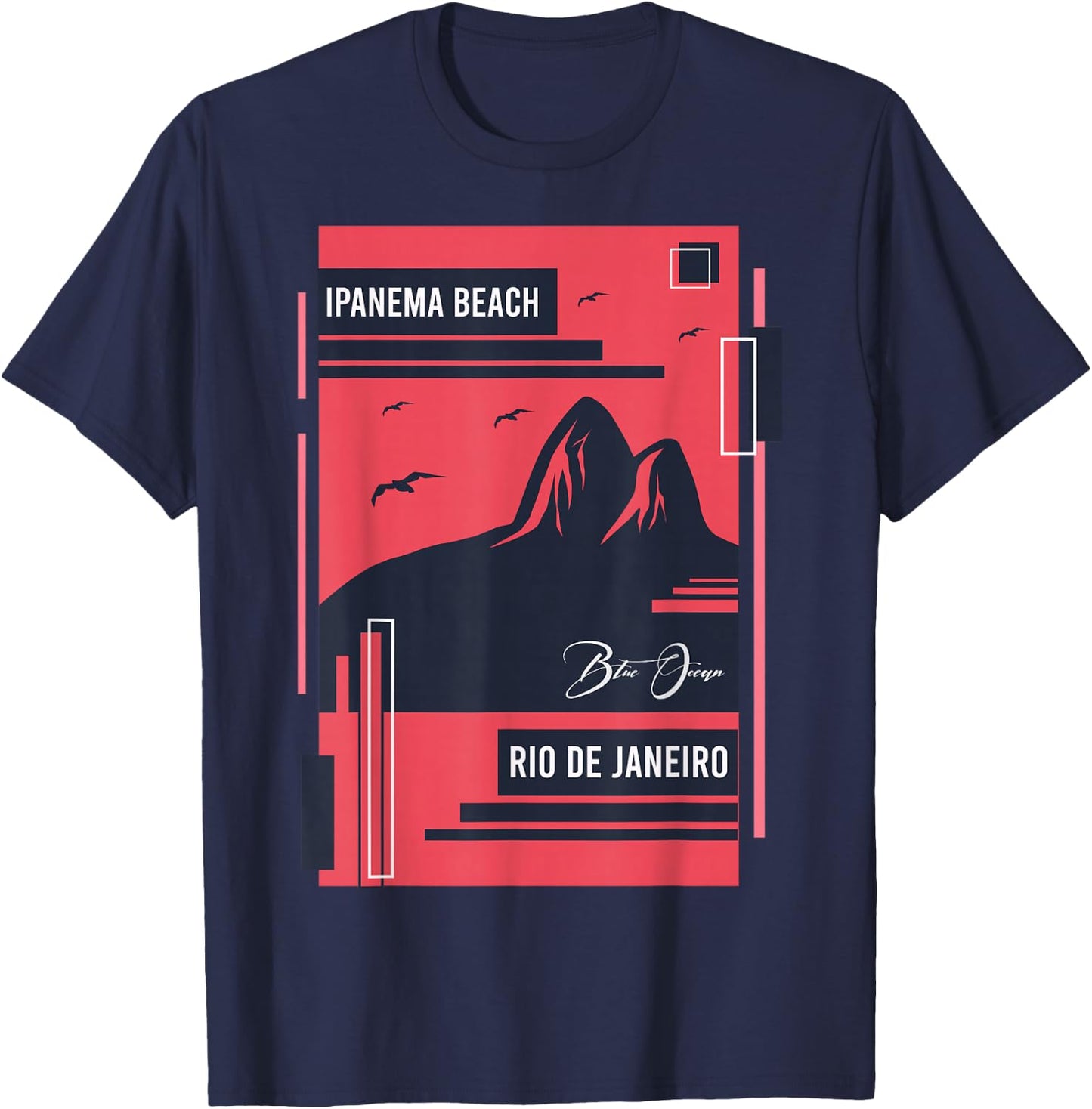 Ipanema Beach Vacation Holiday Brazil Flag T-Shirt - T-Shirt | Navy