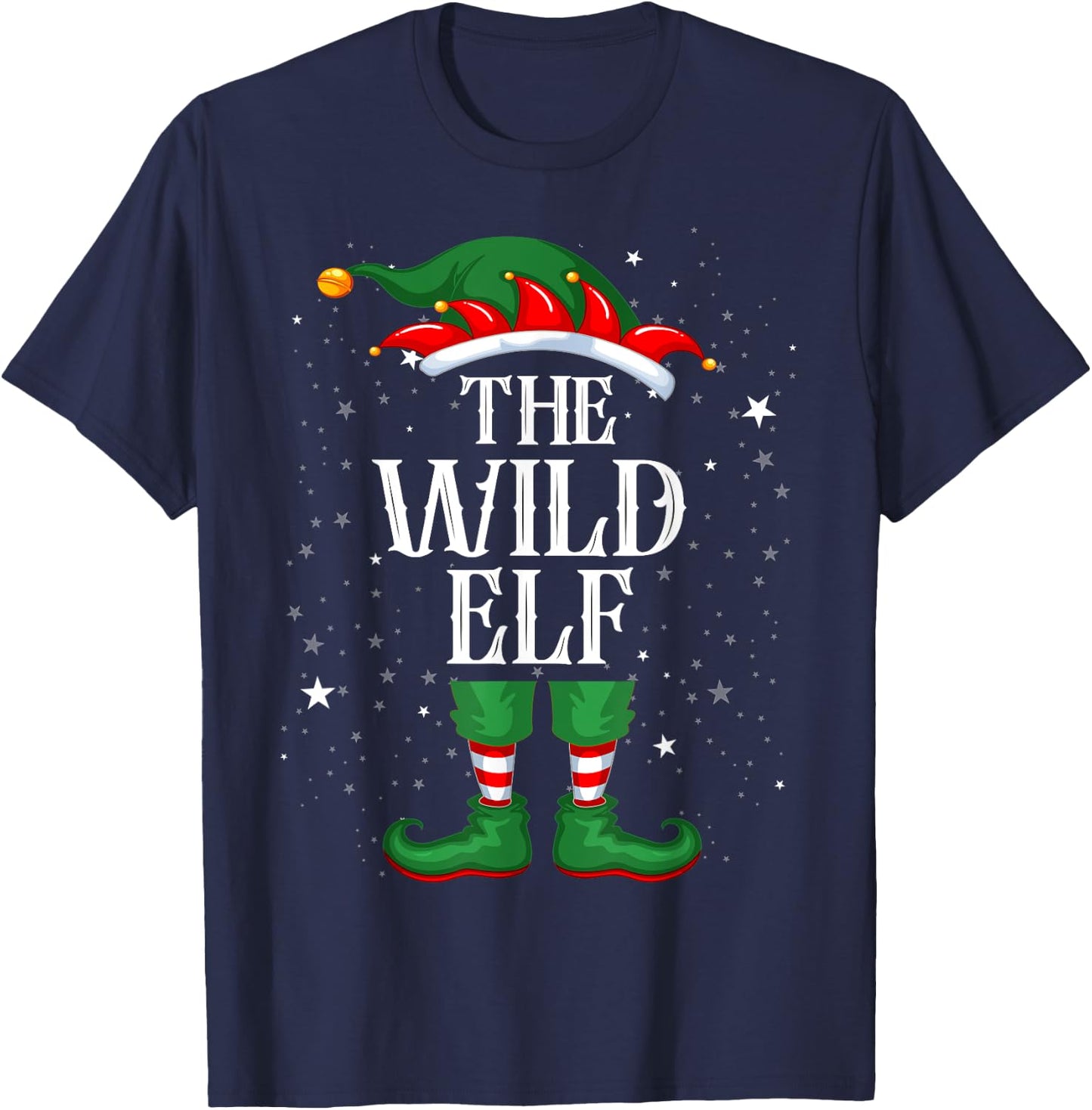 Christmas Elf Matching Family Group Funny Wild Elf T-Shirt - T-Shirt | Navy
