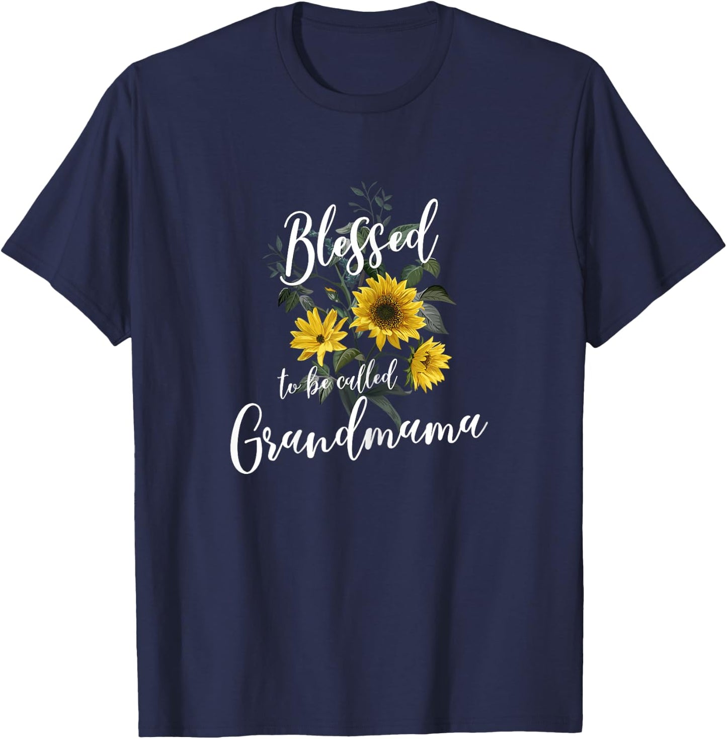 Blessed To Be Called Grandmama Sunflower T-Shirt - T-Shirt | Navy