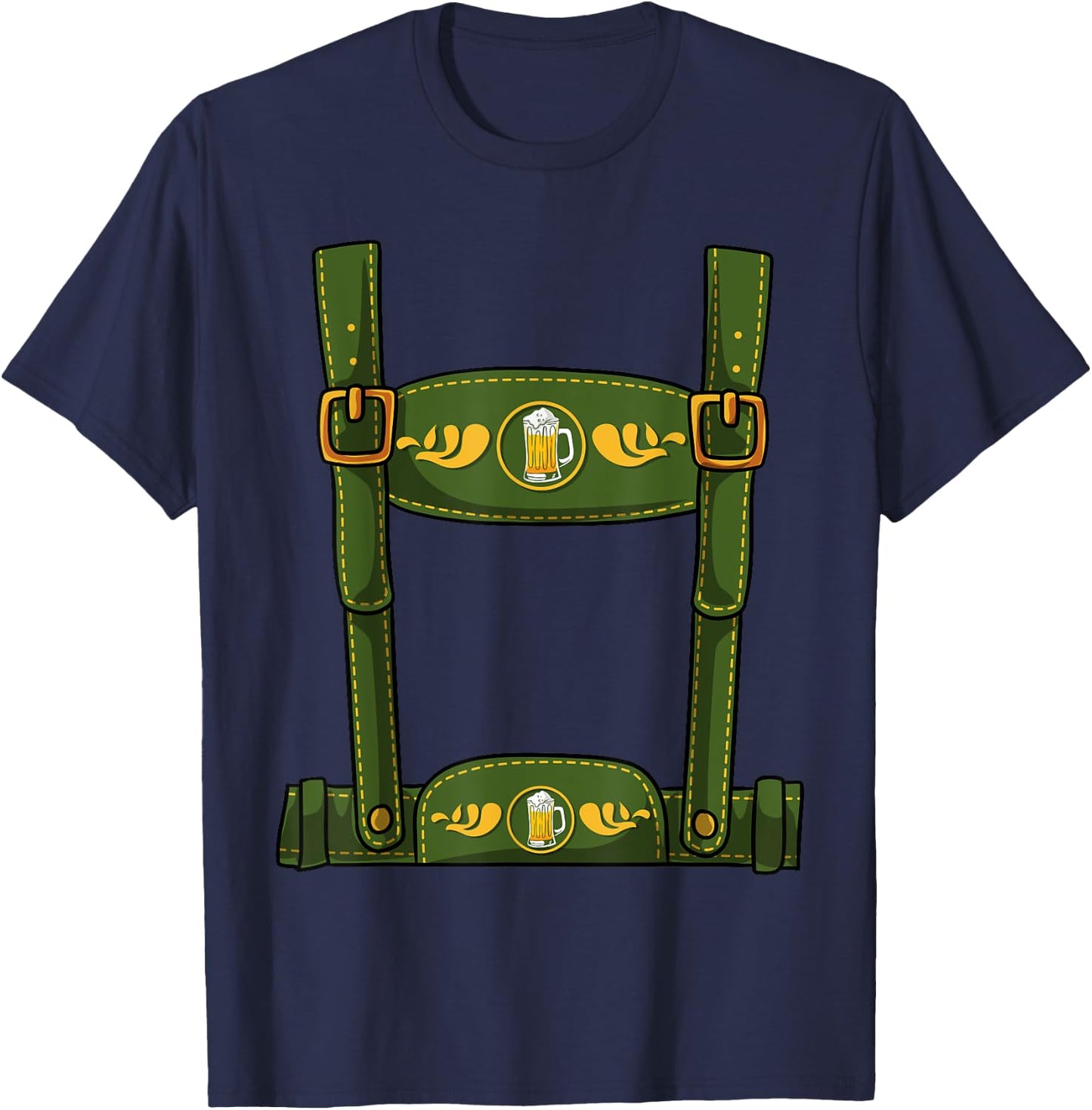 Oktoberfest Halloween Costume - Men's Leather Trousers T-Shirt - T-Shirt | Navy