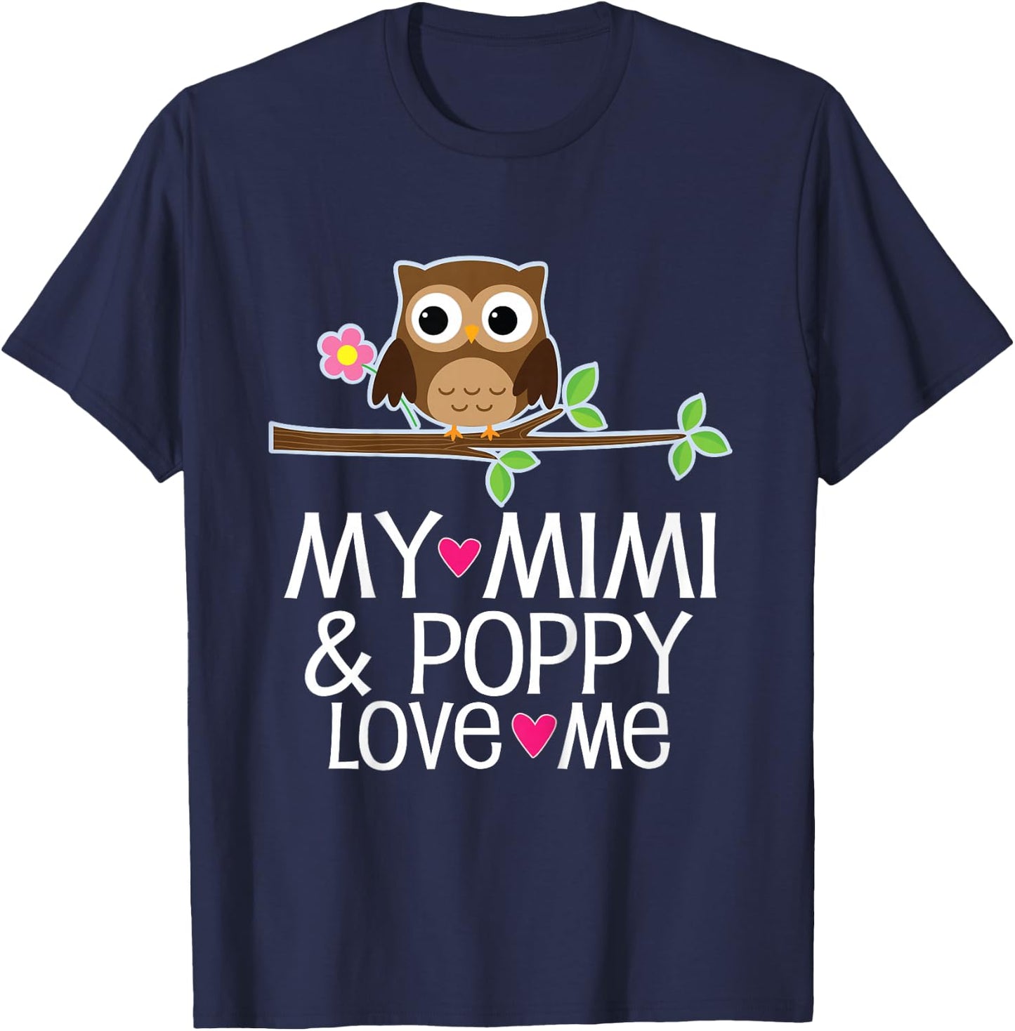 My Mimi and Poppy Love Me Granddaughter Grandchild T-Shirt - T-Shirt | Navy