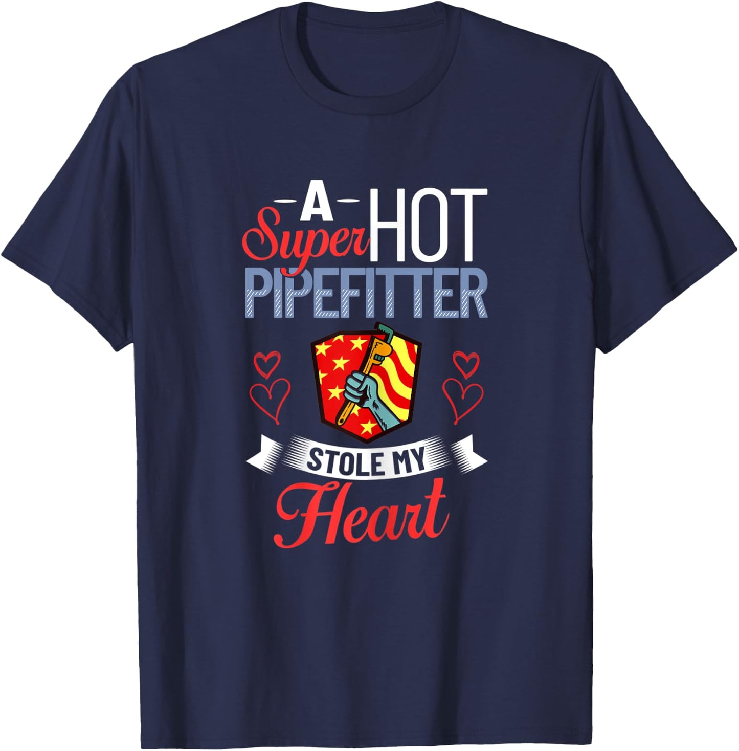 Plumber Wife Pipefitter Girlfriend Steamfitter T-Shirt - T-Shirt | Navy