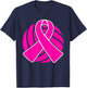 Breast Cancer Volleyball Player Pink Ribbon Awareness T-Shirt - T-Shirt | Navy