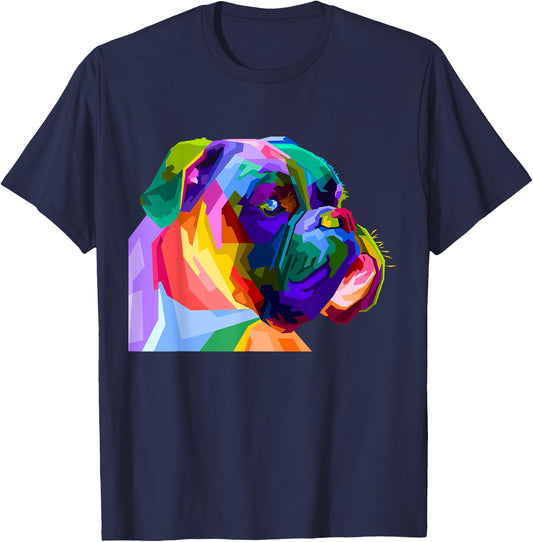 German Boxer Pop Art Portrait for Dog Owners T-Shirt - T-Shirt | Navy