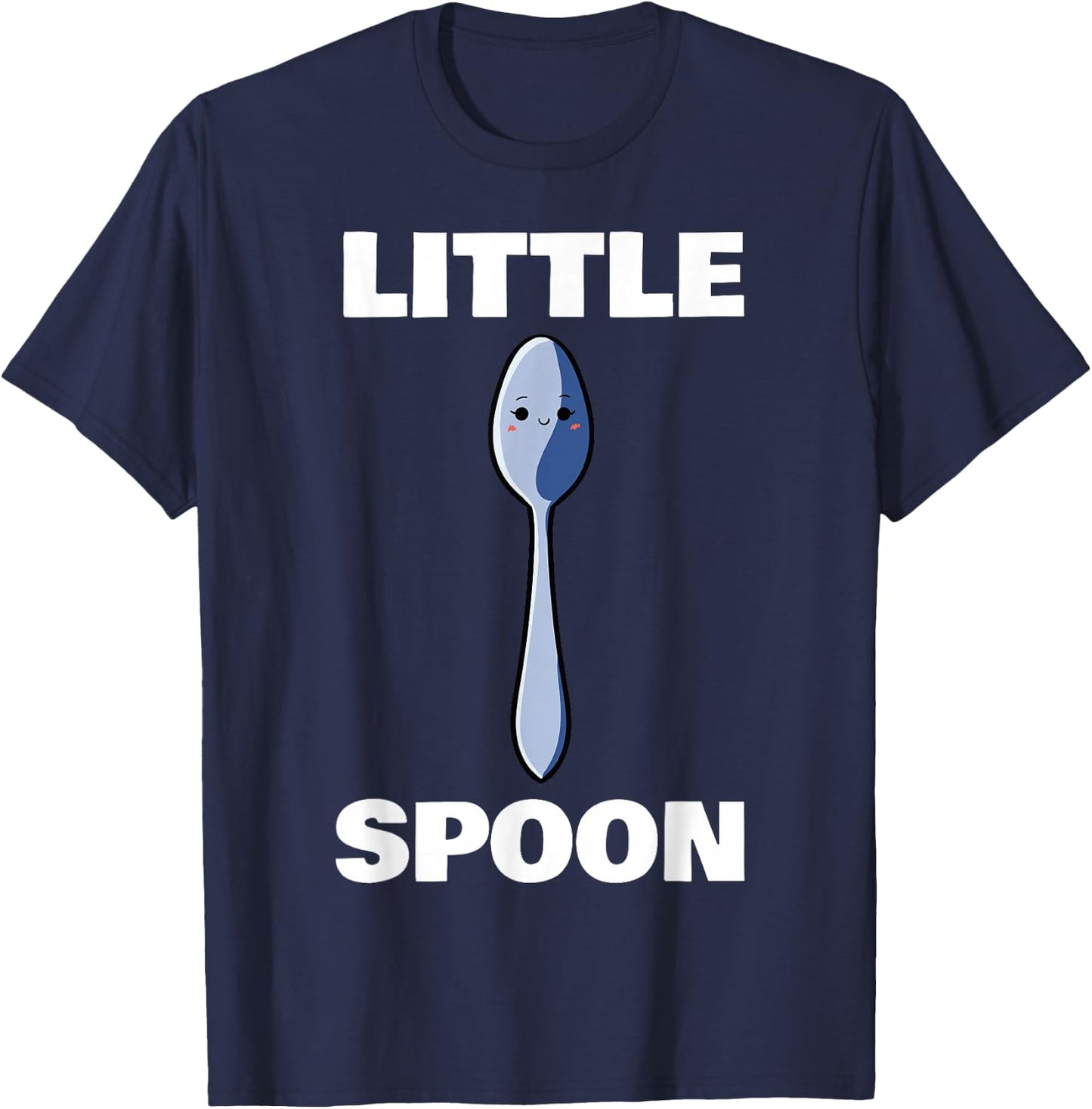 Big Spoon Little Spoon Matching Family Wedding Anniversary T-Shirt - T-Shirt | Navy