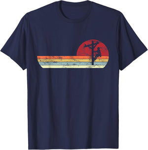 Lineman Retro Style Electrician T-Shirt - T-Shirt | Navy