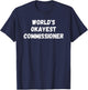 Irreverent World's Okayest Commissioner, Funny Fantasy Football Commish T-Shirt - T-Shirt | Navy