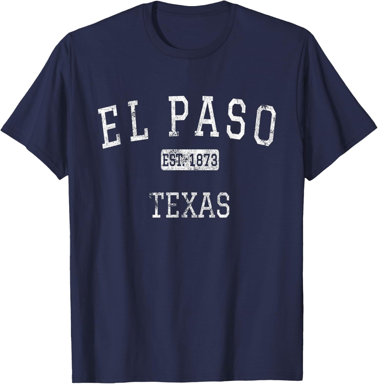 El Paso Texas Vintage - Black - Small - -Adults/Kids - Short Sleeve - - Classic Fit - Polyester 100% T-Shirt - T-Shirt | Navy