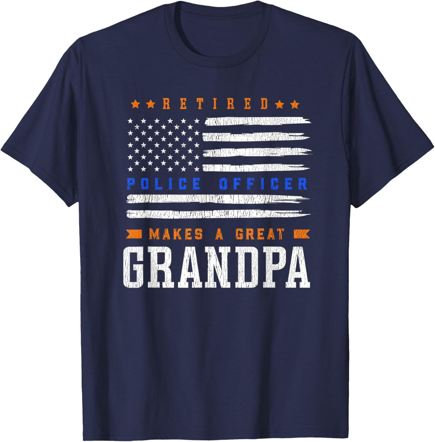 Retired Police Officer Grandpa T-Shirt - T-Shirt | Navy