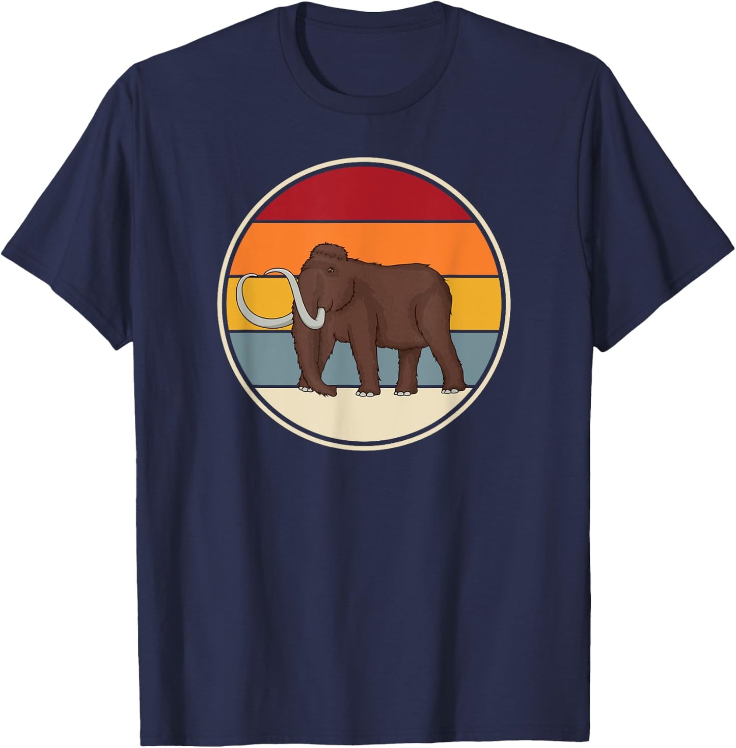 Mammoth Big Ice Woolly Elephant Museum Mammuthus Mastodon T-Shirt - T-Shirt | Navy