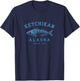 Retro Ketchikan Alaska Fishing Graphic T-Shirt - T-Shirt | Navy
