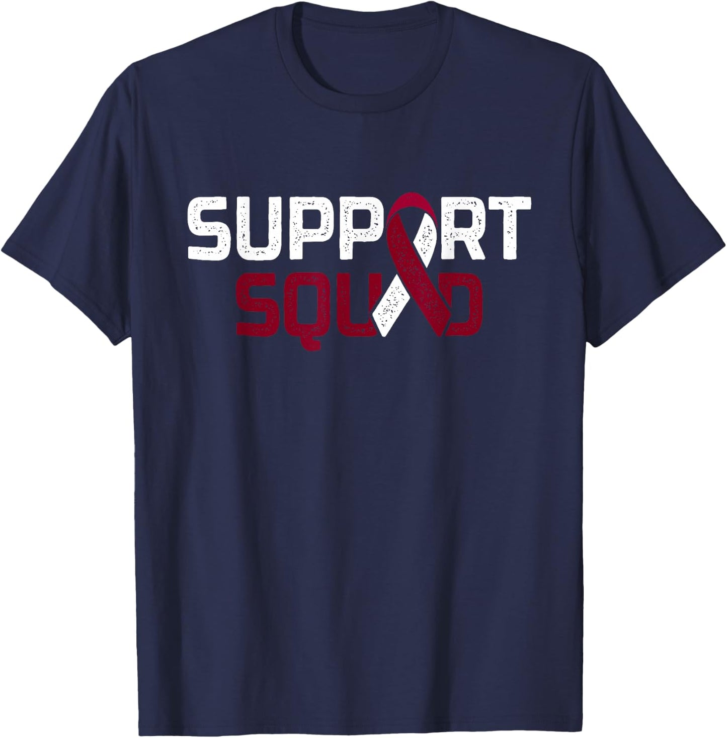 Support Squad - Throat Oral Head & Neck Cancer Awareness T-Shirt - T-Shirt | Navy