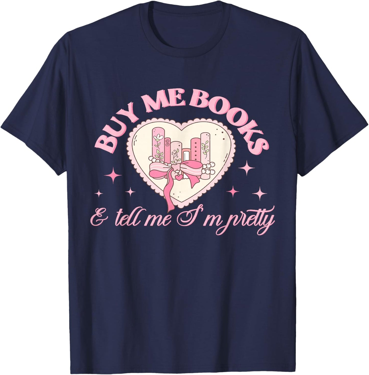Coquette Reading Book Love Pink Bow Bookish Mom & Daughter T-Shirt - T-Shirt | Navy