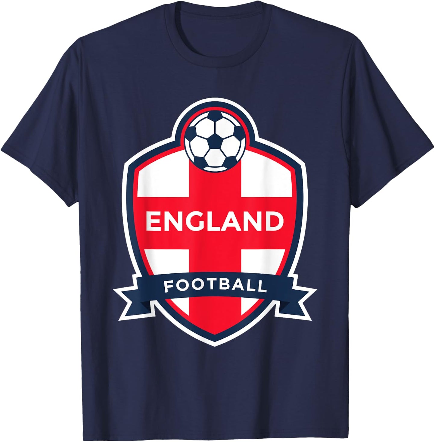 England Flag Retro Football Soccer English Fan Shirt T-Shirt - T-Shirt | Navy