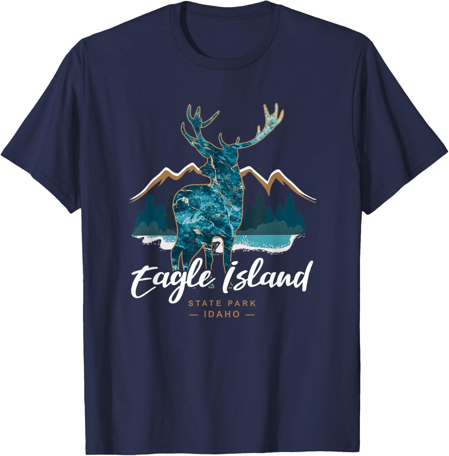 Eagle Island State Park Idaho USA Fishing Hiking Biking T-Shirt - T-Shirt | Navy