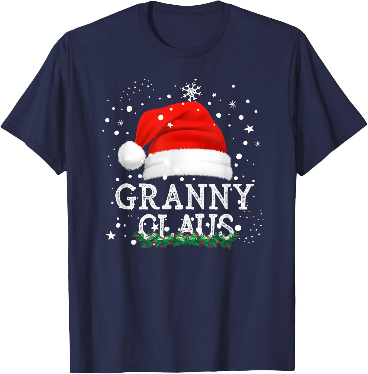Granny Santa Claus Funny Family Christmas Pj for Grandma T-Shirt - T-Shirt | Navy