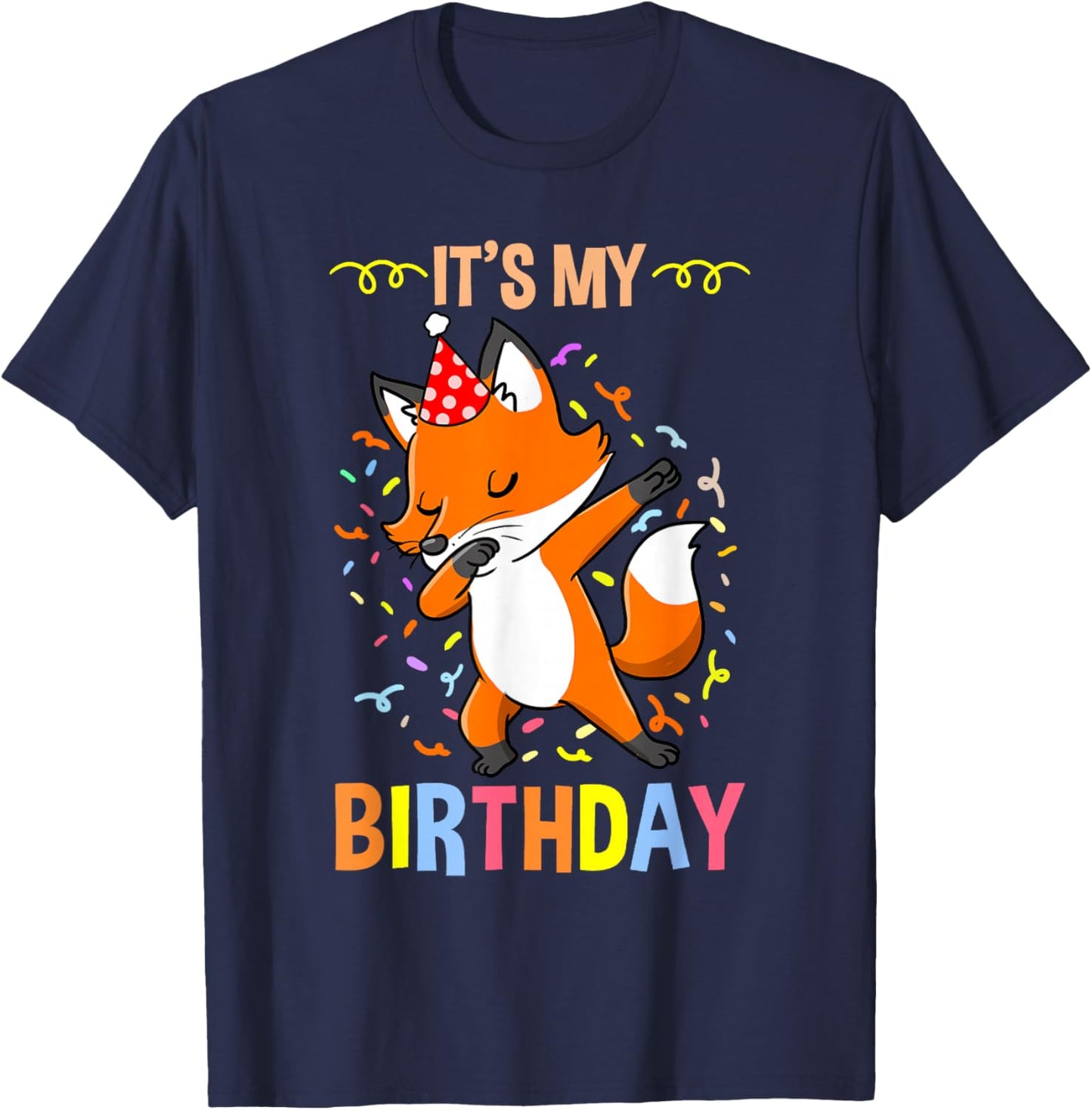 Its My Birthday Fox T-Shirt - T-Shirt | Navy