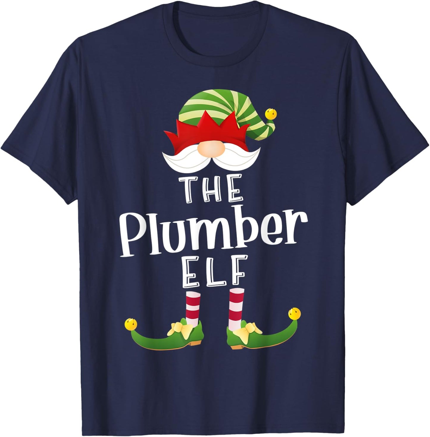 Plumber Elf Group Christmas Funny Pajama Party T-Shirt - T-Shirt | Navy
