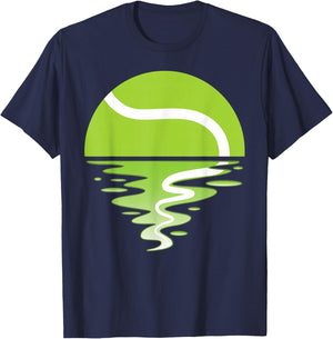 Sunset Tennis Ball Tennis Player T-Shirt - T-Shirt | Navy