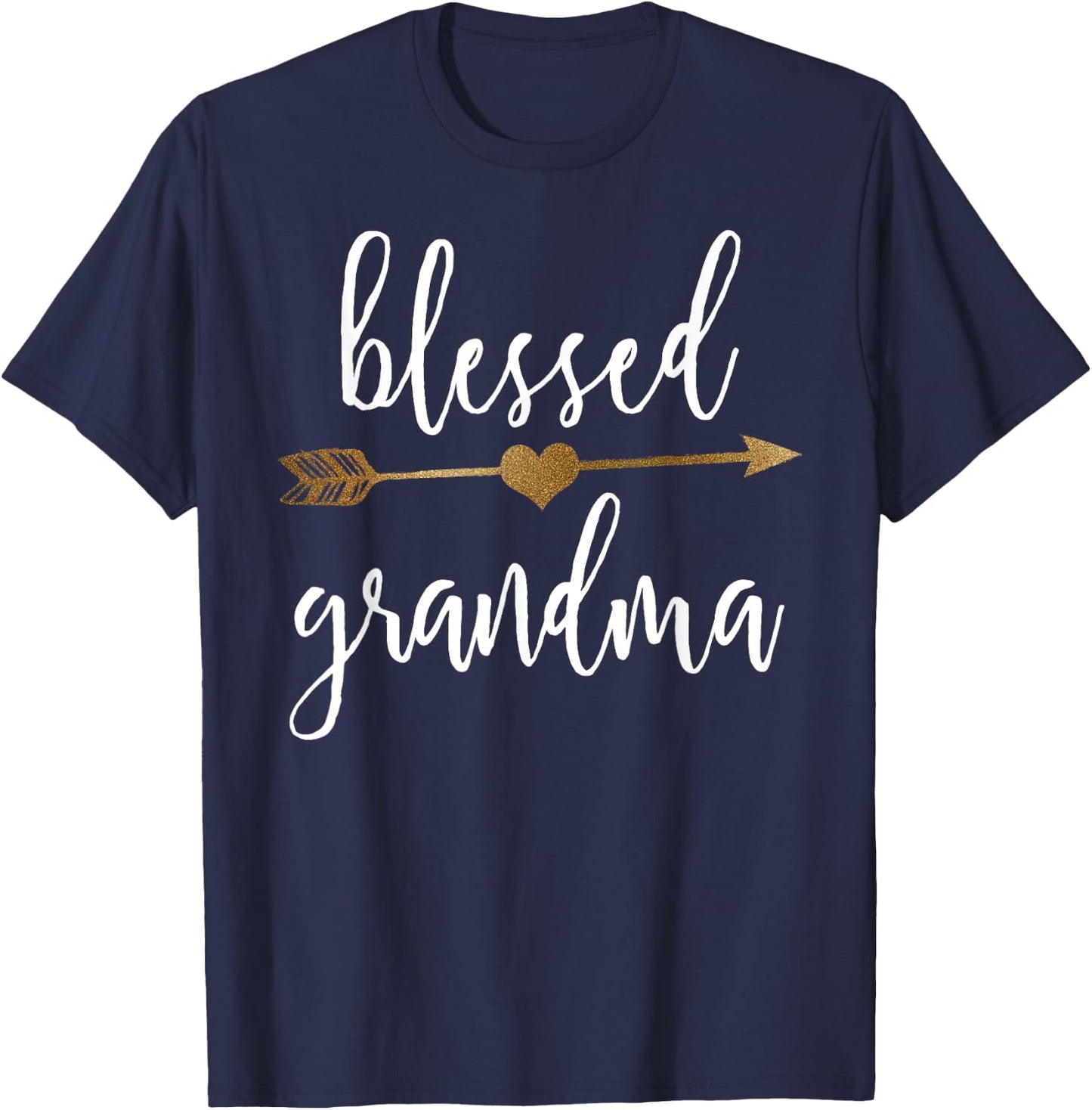 Cute Gold Arrow Blessed Grandma Shirt T-Shirt - T-Shirt | Navy