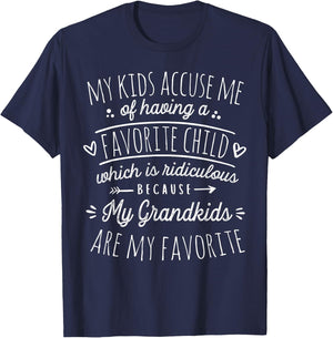 My Grandkids Are My Favorite Funny Grandma Gifts Grandmother T-Shirt - T-Shirt | Navy