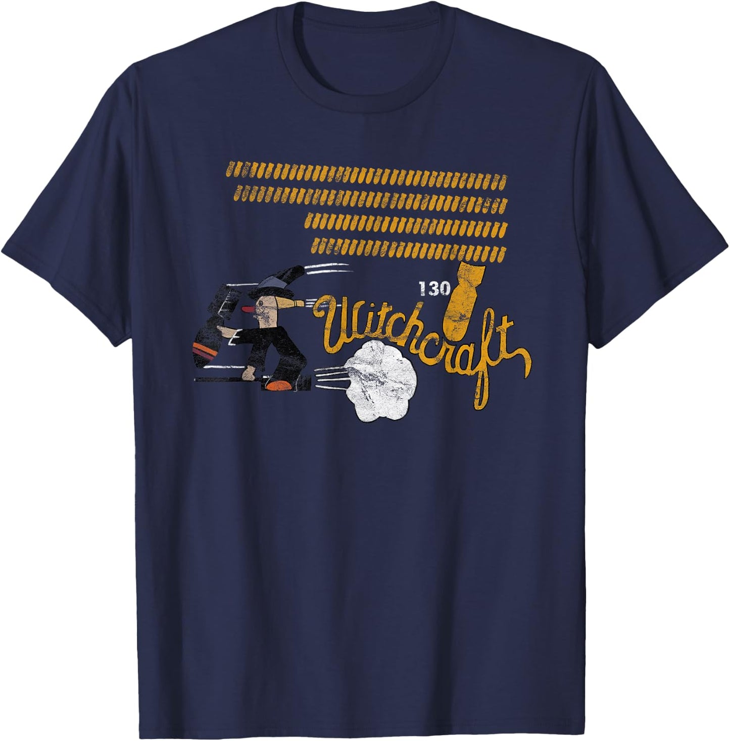 B-24 Liberator "Witchcraft" WW2 Bomber Vintage Nose Art T-Shirt - T-Shirt | Navy