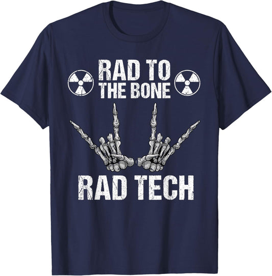 Funny Bike Bone Wheel Tech Gift Men Women Cool X-ray Radiology T-Shirt - T-Shirt | Navy