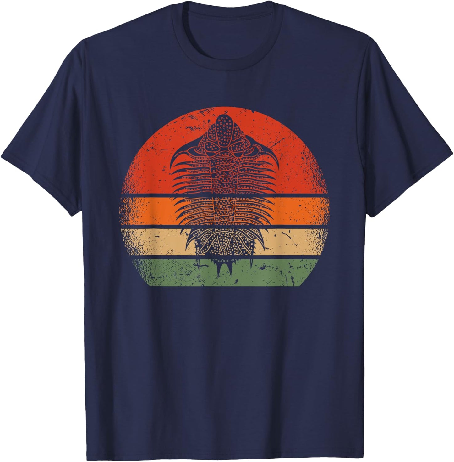 Retro Vintage Trilobite Funny Paleontologist Fossil Hunter T-Shirt - T-Shirt | Navy