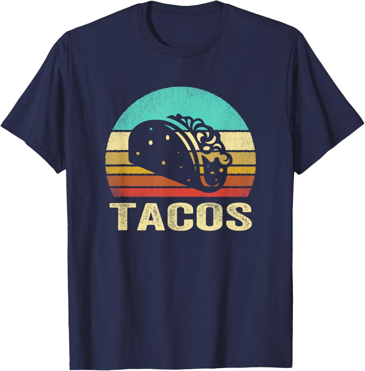 Vintage Tacos Shirt Sunset T-Shirt - T-Shirt | Navy