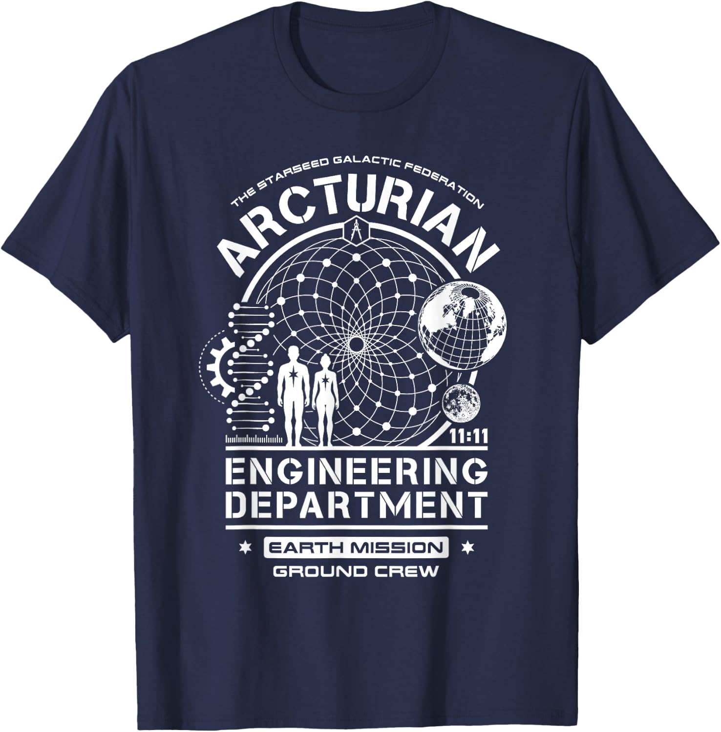 Arcturian Engineering Department Starseed Earth Mission Crew T-Shirt - T-Shirt | Navy