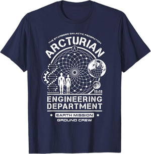 Arcturian Engineering Department Starseed Earth Mission Crew T-Shirt - T-Shirt | Navy
