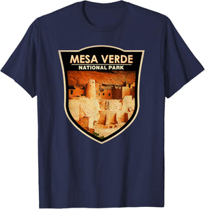 Mesa Verde National Park Cliff Palace Badge T-Shirt - T-Shirt | Navy