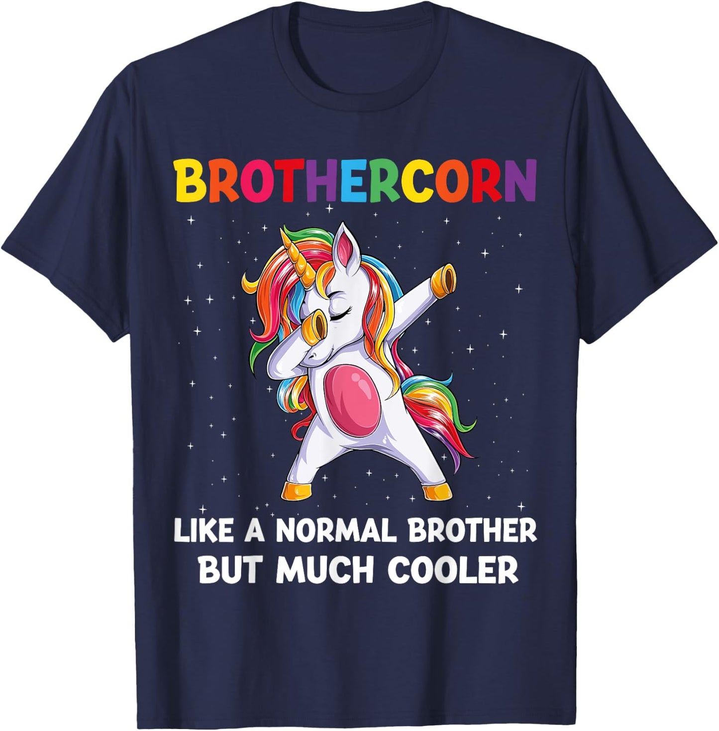 BrotherCorn Brother Unicorn Birthday Family Matching Bday T-Shirt - T-Shirt | Navy