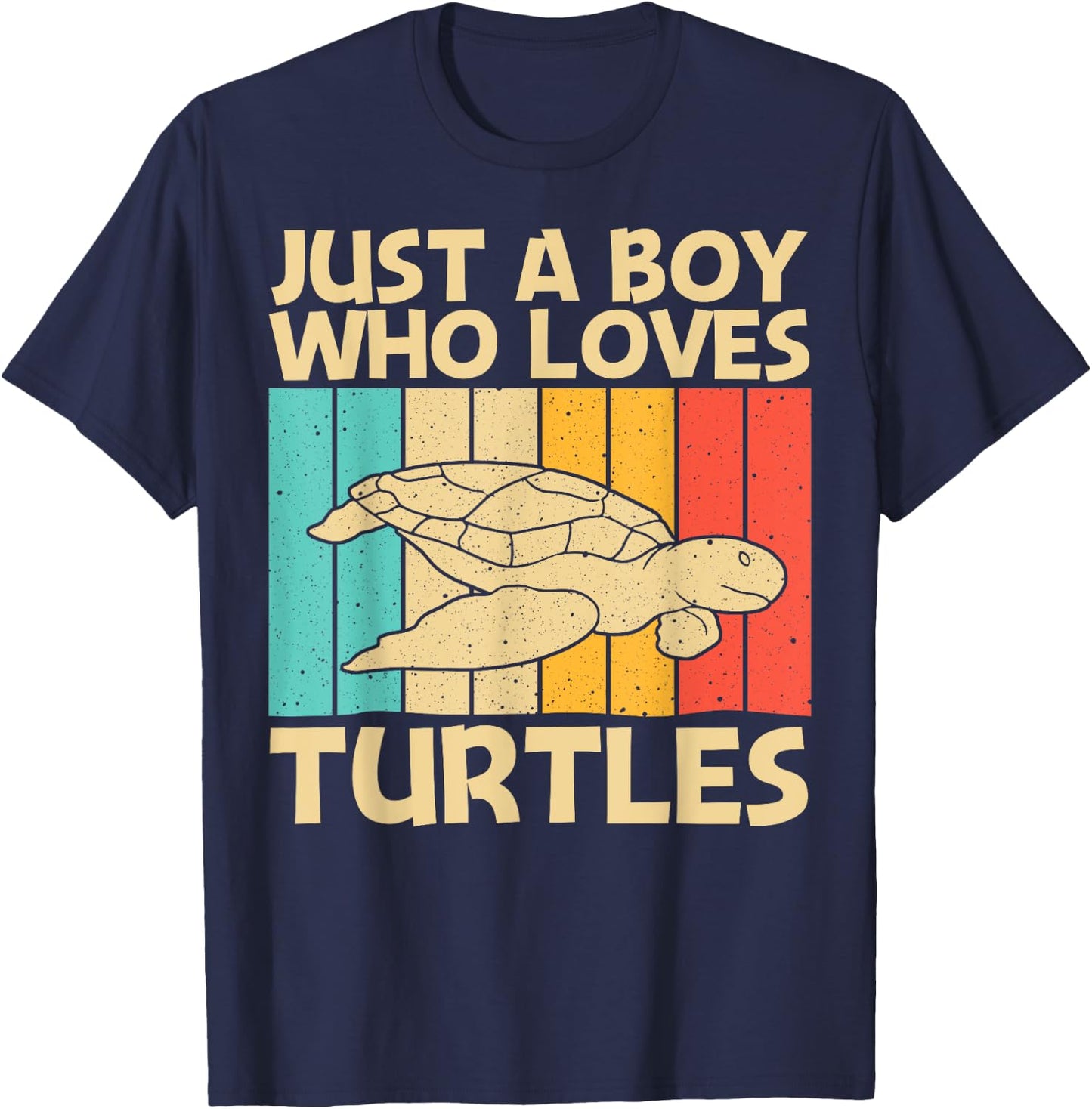 Cool Turtle Design For Boys Kids Sea Turtle Aquatic Animal T-Shirt - T-Shirt | Navy