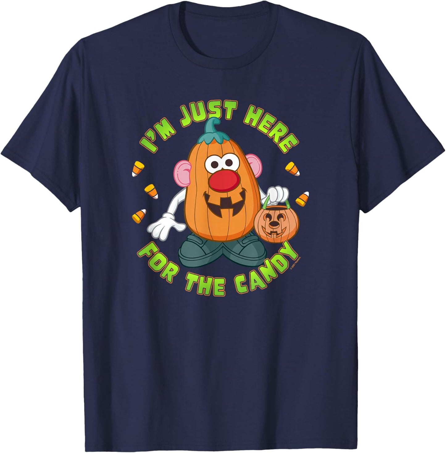 Mr. Potato Head Halloween I'm Just Here For The Candy T-Shirt - T-Shirt | Navy