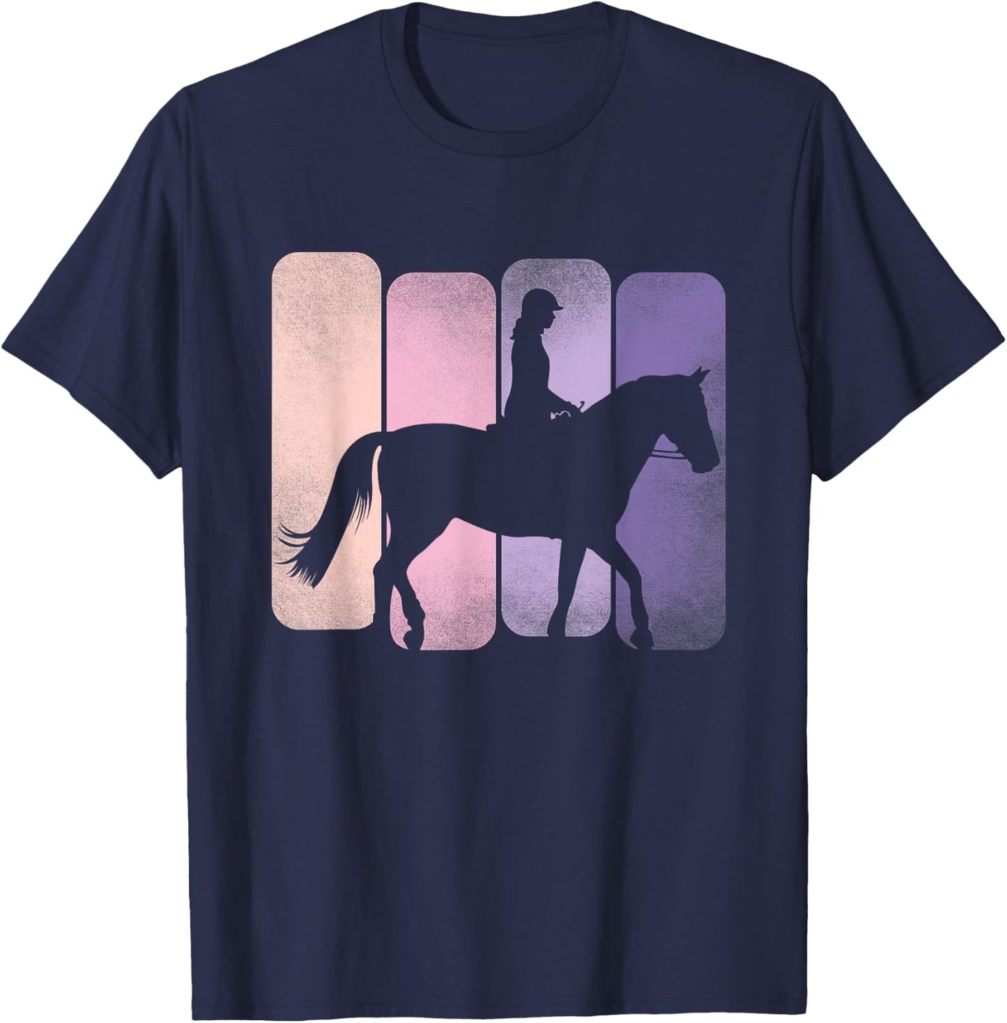 Horse Riding Horsewoman Equestrian Girl Horses T-Shirt - T-Shirt | Navy