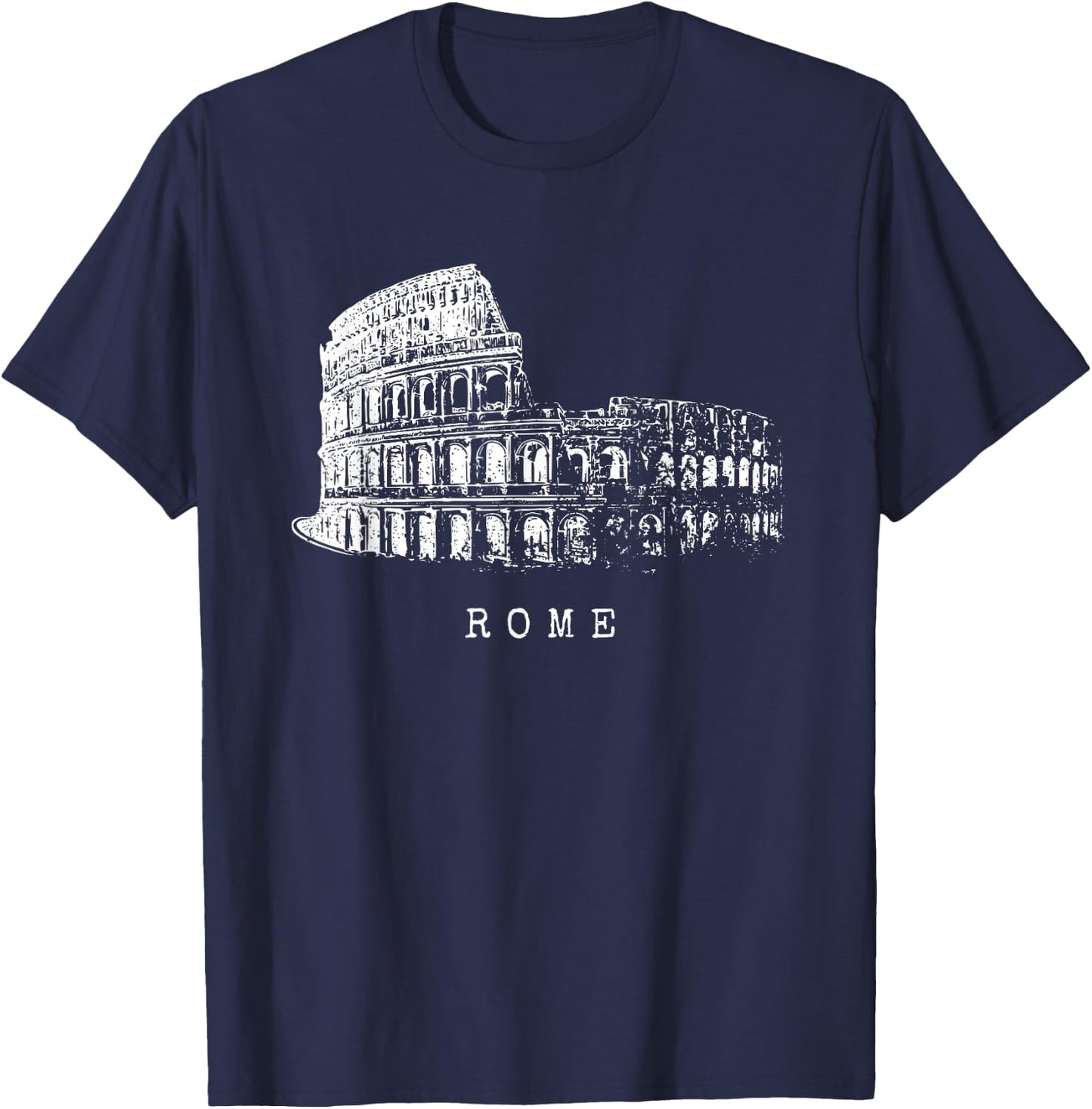 Rome Colosseum Vintage Skyline Italy Fan I Love Roma T-Shirt - T-Shirt | Navy