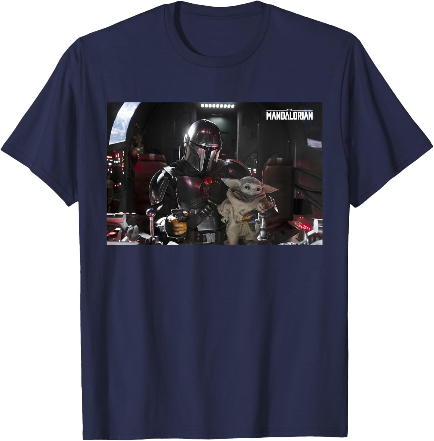 Star Wars The Mandalorian and Grogu Pilot and Co-Pilot T-Shirt - T-Shirt | Navy