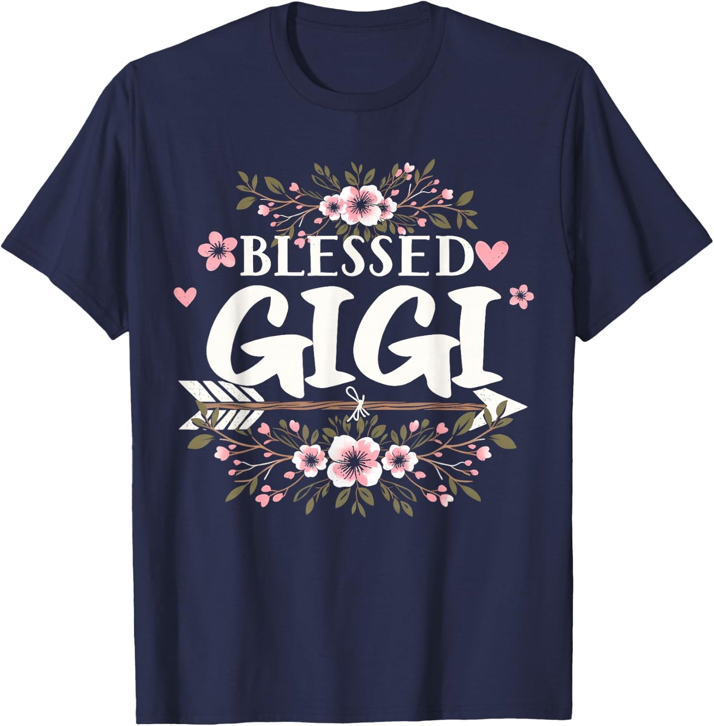 Blessed Gigi Grandma Life Flower Mothers Day 2026 Women T-Shirt - T-Shirt | Navy