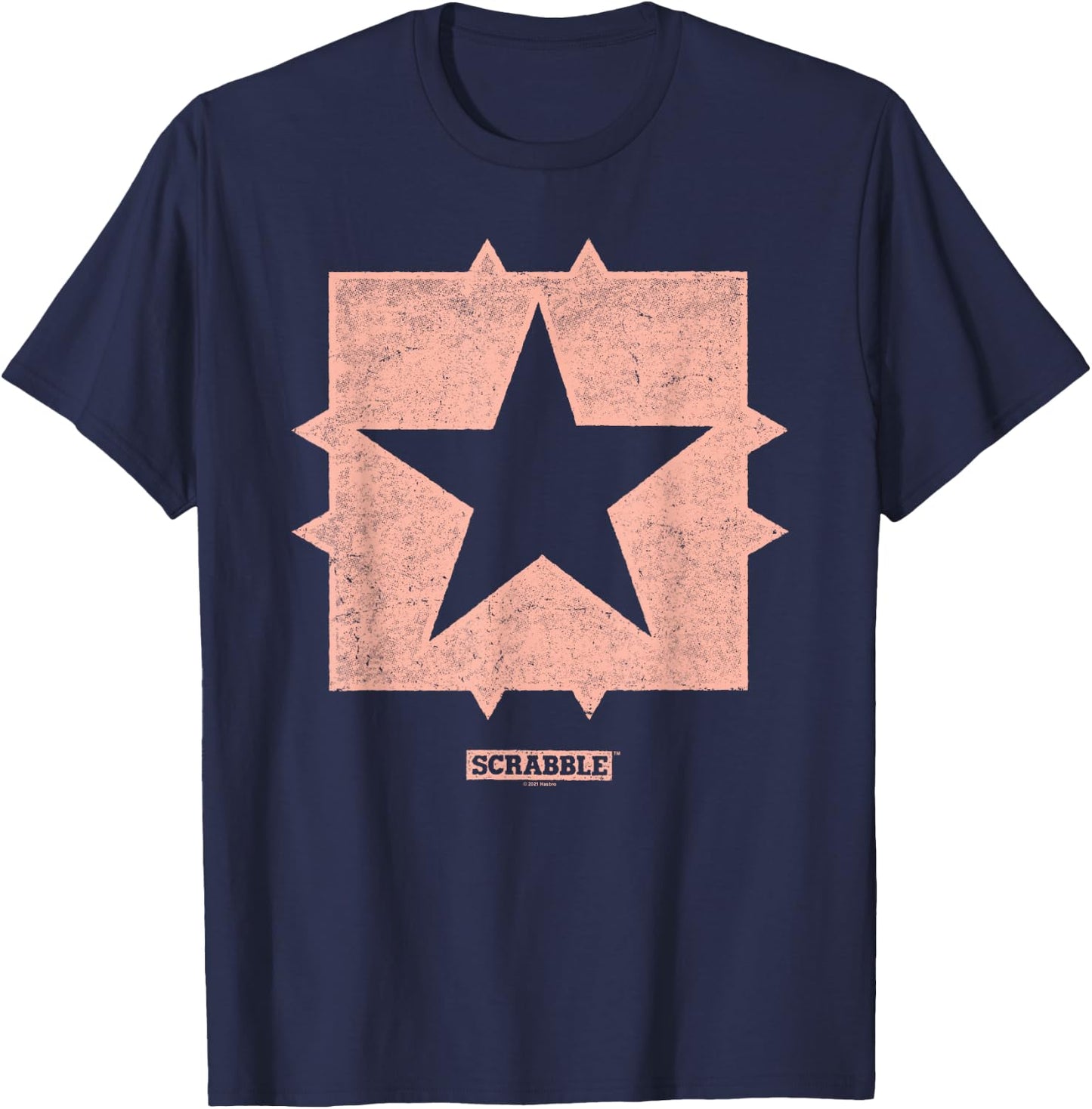 Scrabble Middle Square Free Space T-Shirt - T-Shirt | Navy