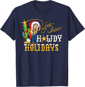 Disney & Pixar's Toy Story Christmas Howdy Holidays Woody T-Shirt - T-Shirt | Navy