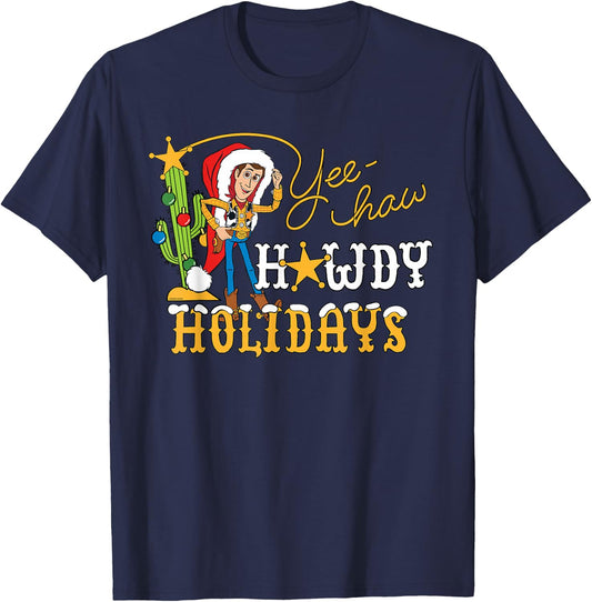 Disney & Pixar's Toy Story Christmas Howdy Holidays Woody T-Shirt - T-Shirt | Navy