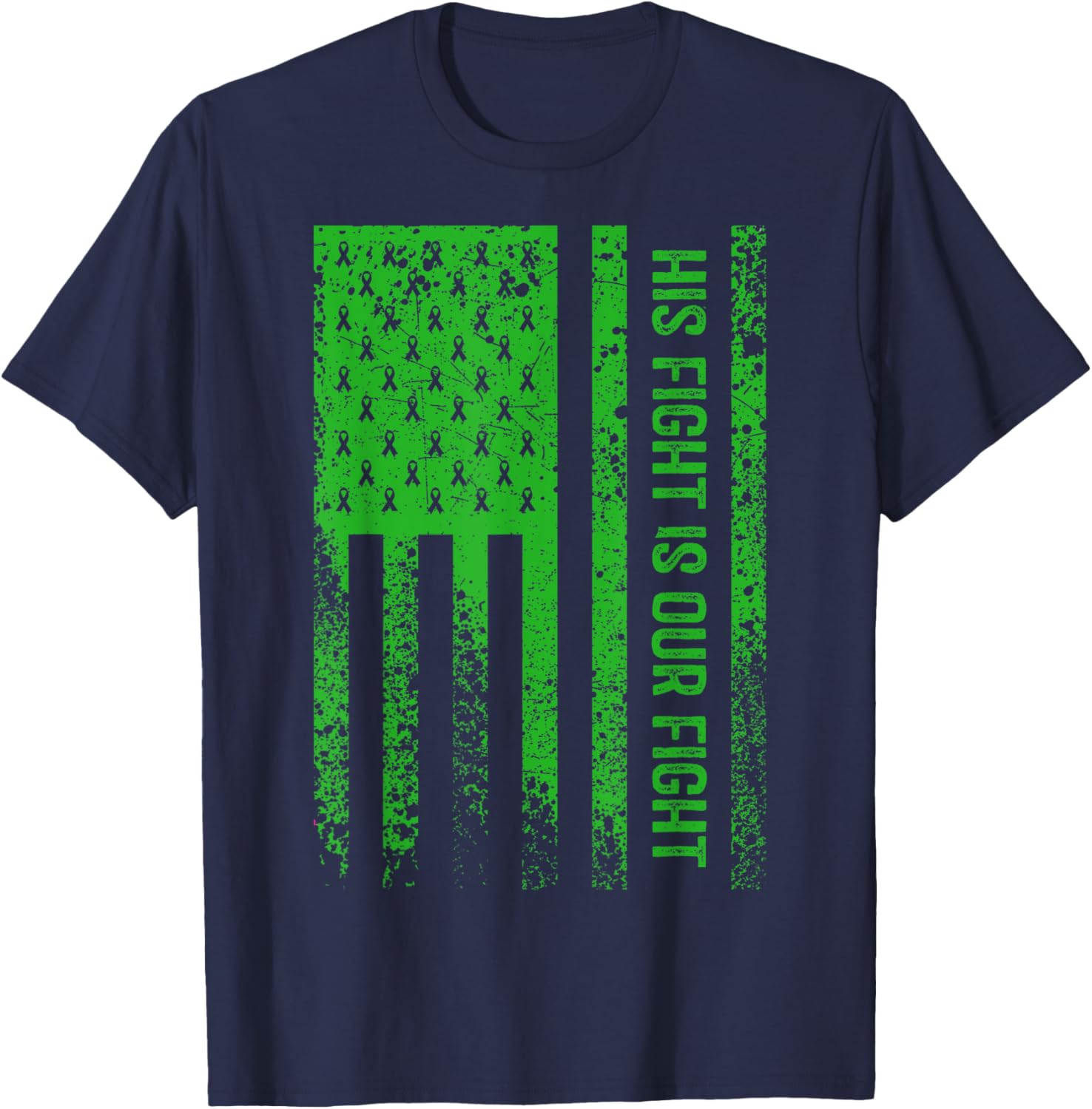 His Fight Is Our Fight Spinal Cord Injury Awareness T-Shirt - T-Shirt | Navy
