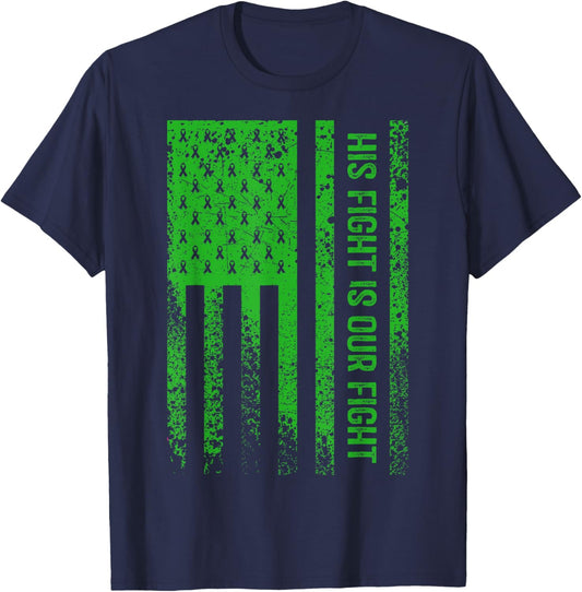 His Fight Is Our Fight Spinal Cord Injury Awareness T-Shirt - T-Shirt | Navy