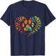 Tie Dye Love Dog Paw Print Heart Animal Lover T-Shirt - T-Shirt | Navy