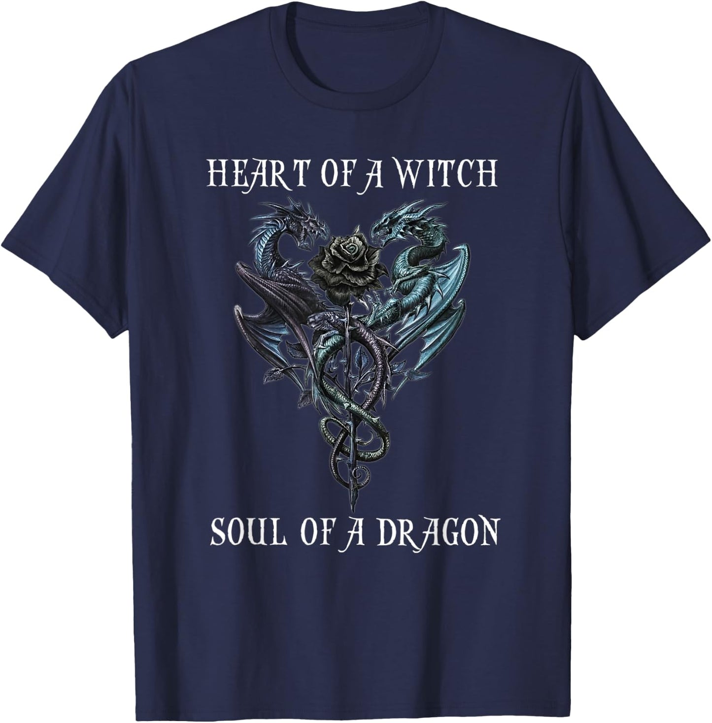 Heart Of A Witch Soul Of A Dragon T-Shirt - T-Shirt | Navy