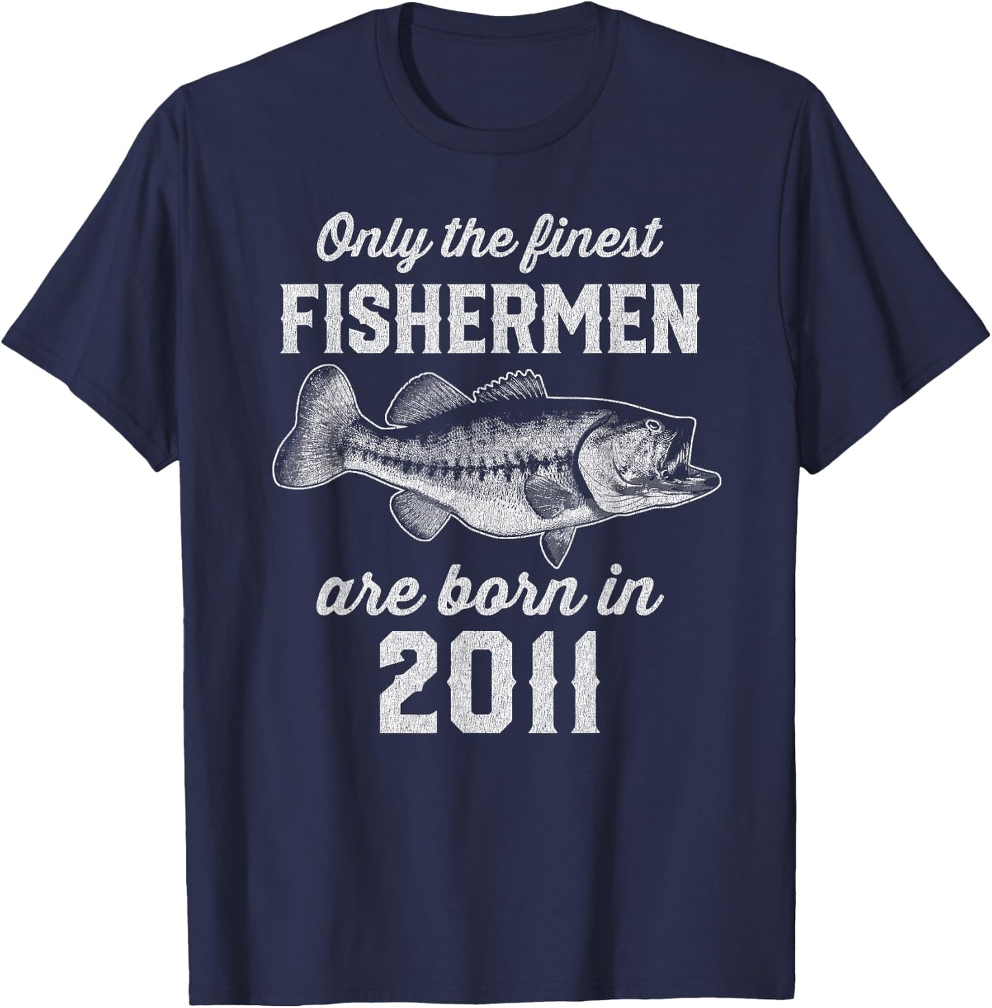 14 Year Old: Fisherman Fishing 2011 14th Birthday T-Shirt - T-Shirt | Navy