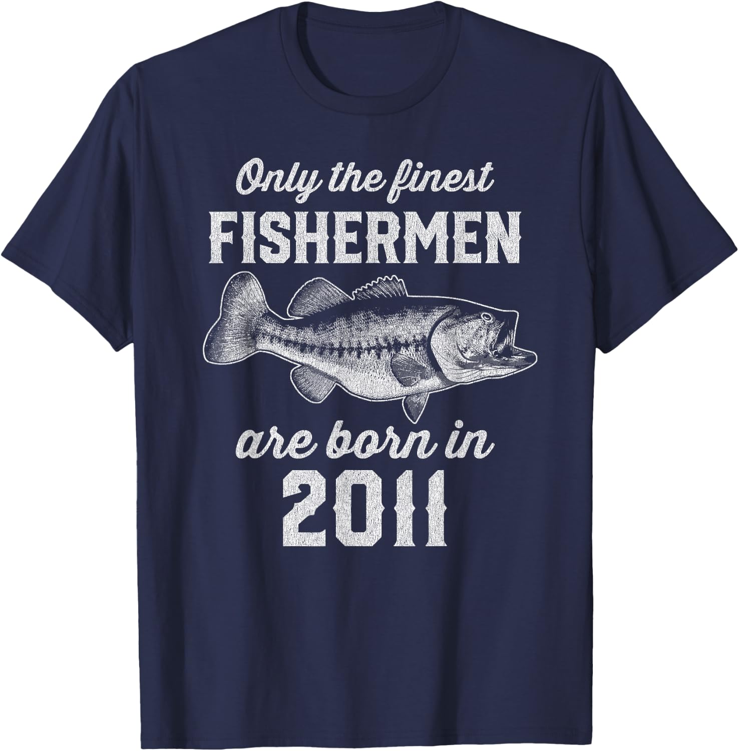 14 Year Old: Fisherman Fishing 2011 14th Birthday T-Shirt - T-Shirt | Navy