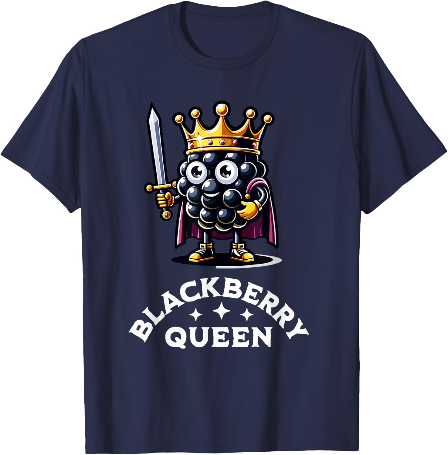 Blackberry Queen Funny Fruit Blackberry Bush Black Berry T-Shirt - T-Shirt | Navy